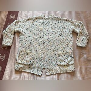 Moon & Madison rainbow polka dot knit cardigan Women XS Oversized Jacket